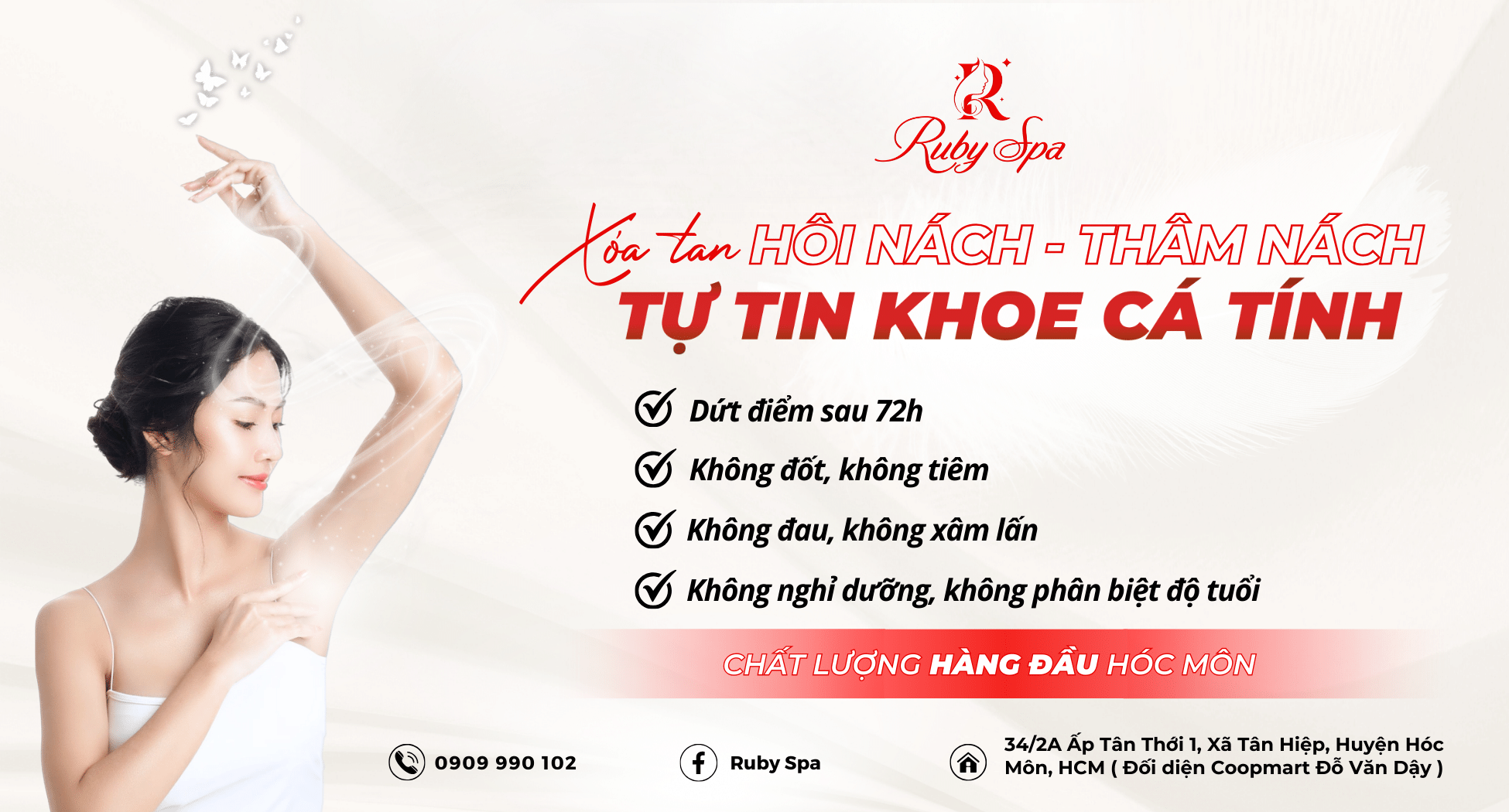 Ruby Spa - Spa Chuyên điều trị hôi nách thâm nách, làm hồng nhũ hoa và vùng kín số 1 Hóc Môn