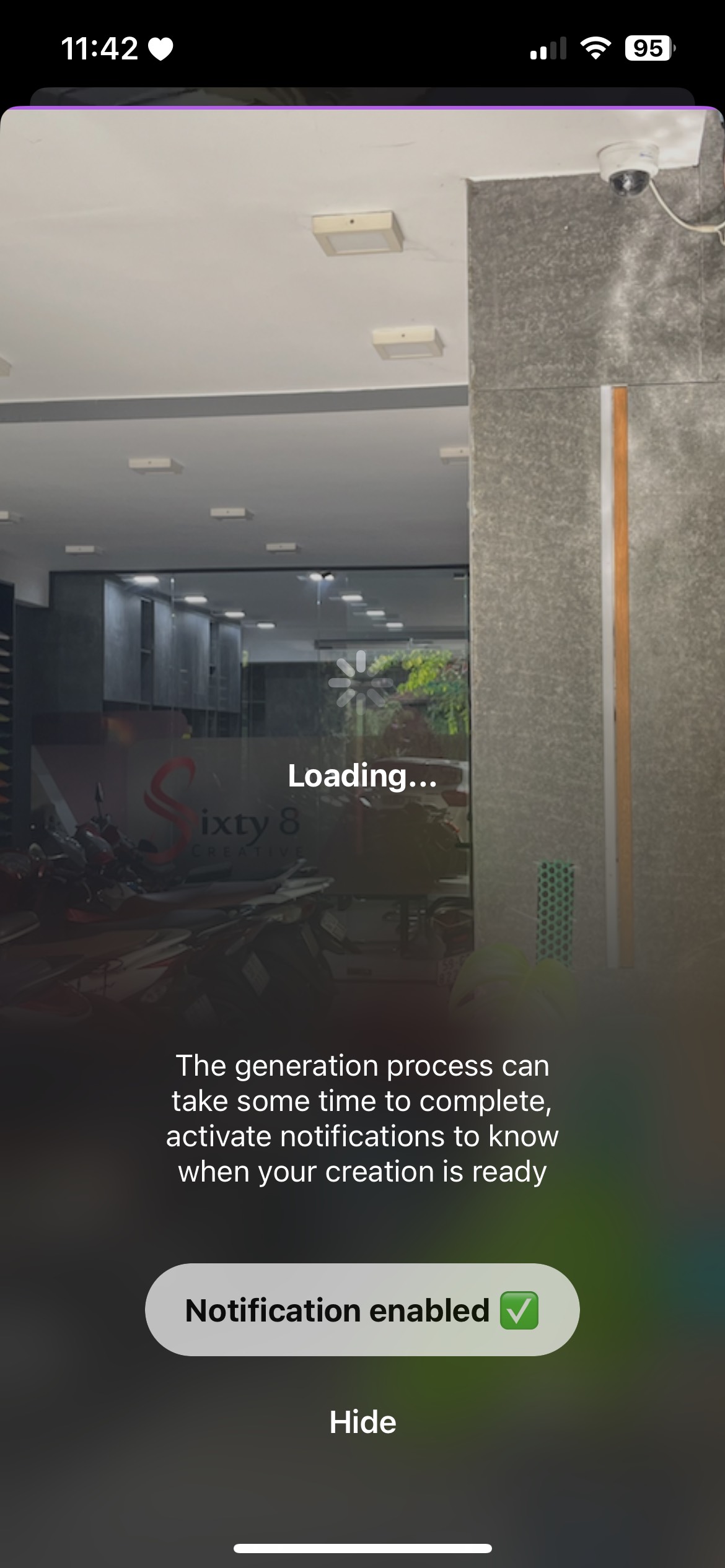 Nhấn notification enabled hoặc Hide